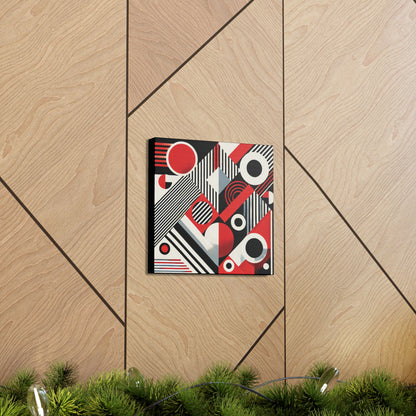 Red, Black & White Abstract - Canvas Gallery Wraps