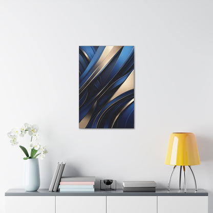 Abstract Blue & Gold - Canvas Gallery Wraps