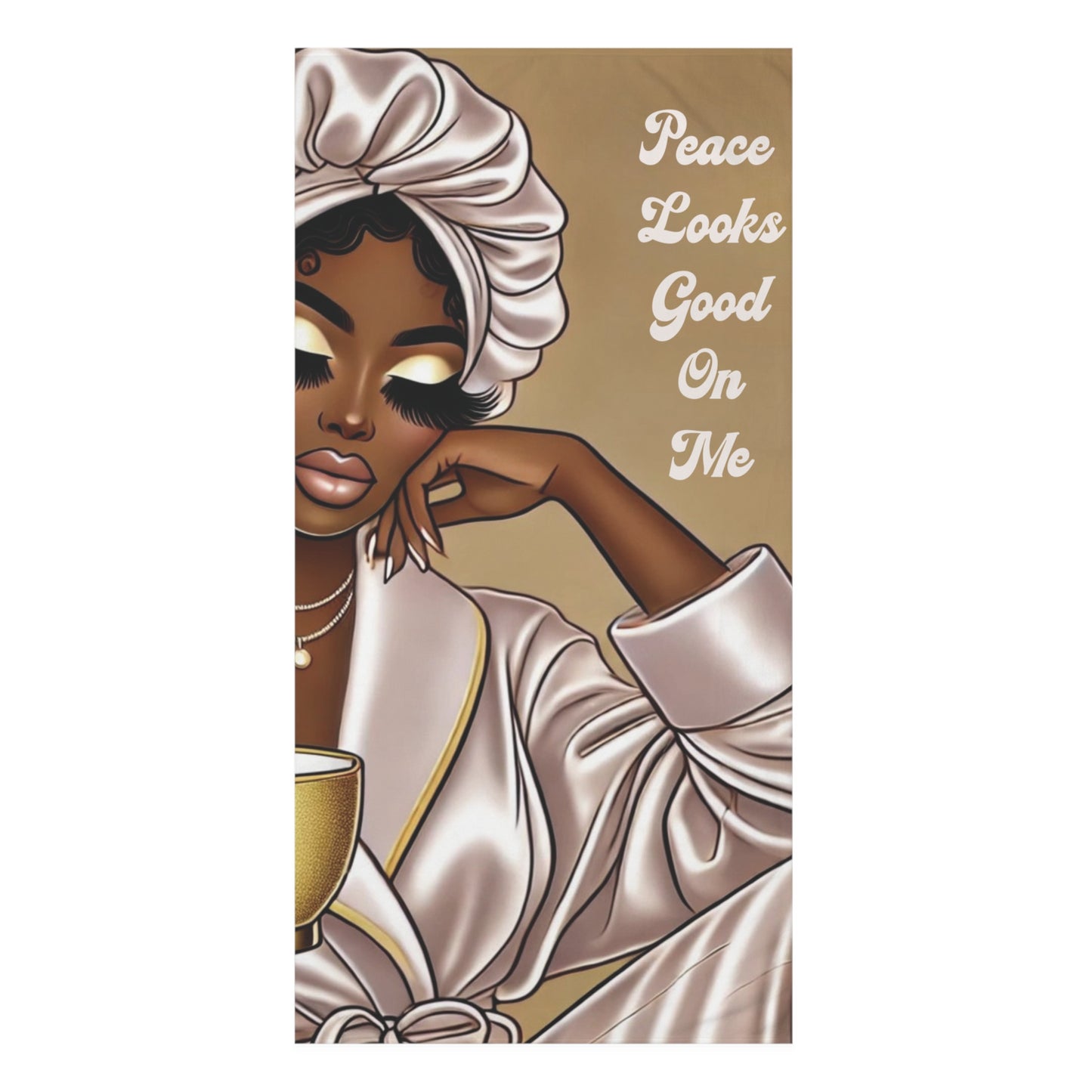 Peace Looks Good On Me - Mink-Cotton Towel