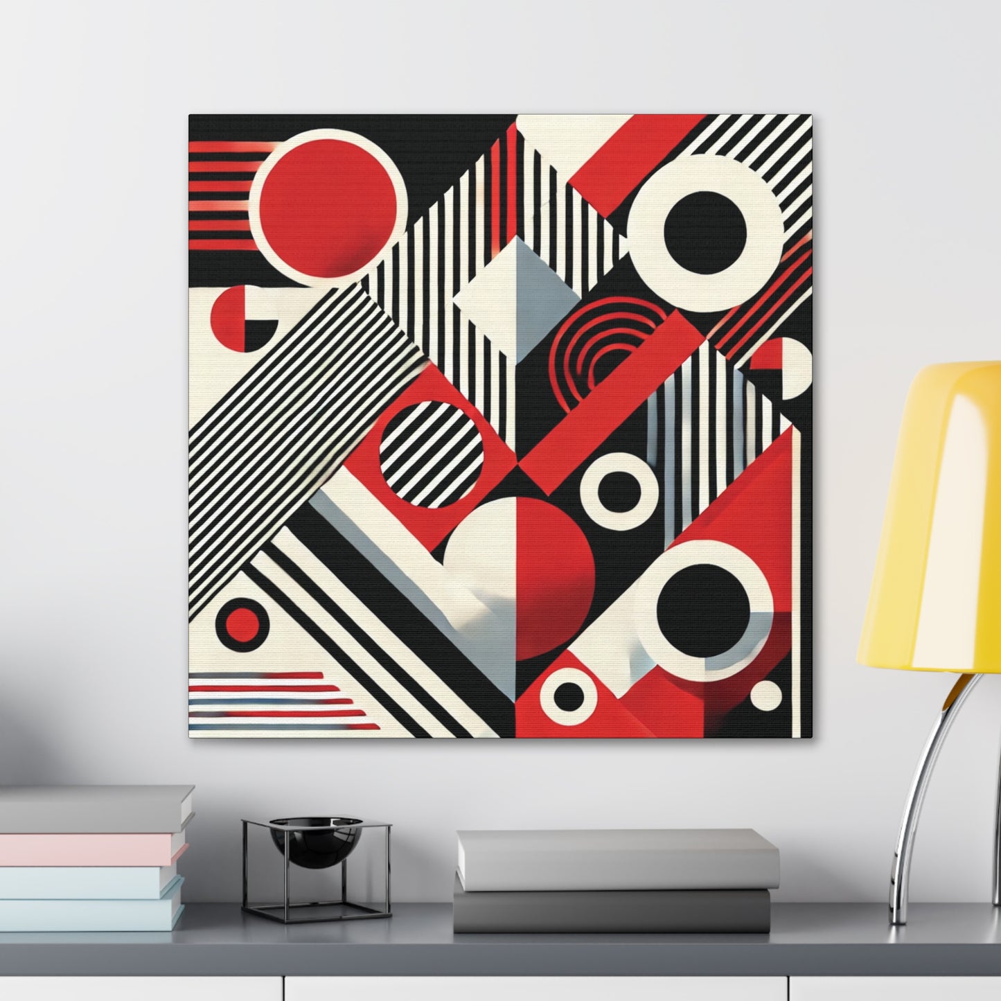 Red, Black & White Abstract - Canvas Gallery Wraps