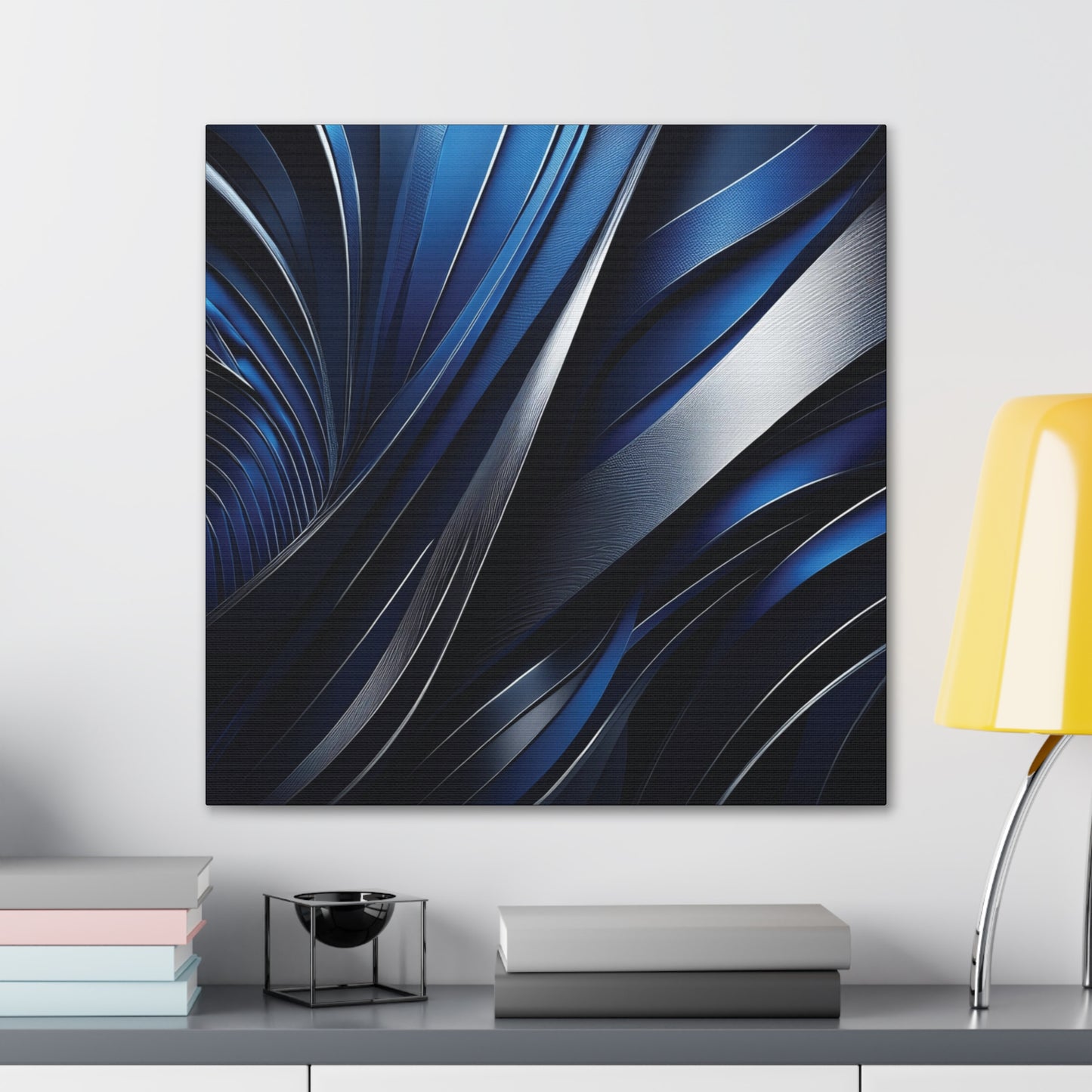 Abstract Blue & Silver - Canvas Gallery Wraps