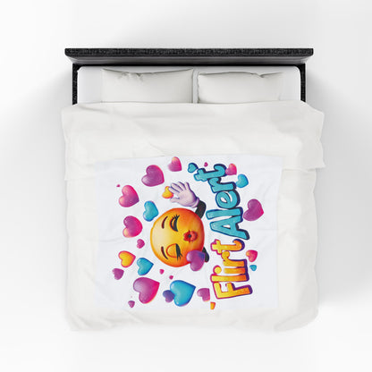 Flirt Alert - Velveteen Plush Blanket