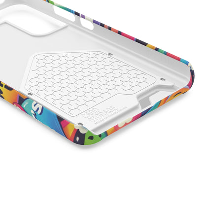 "Text Bubbles" - Phone Case With Card Holder - Creatively Designed Shop
