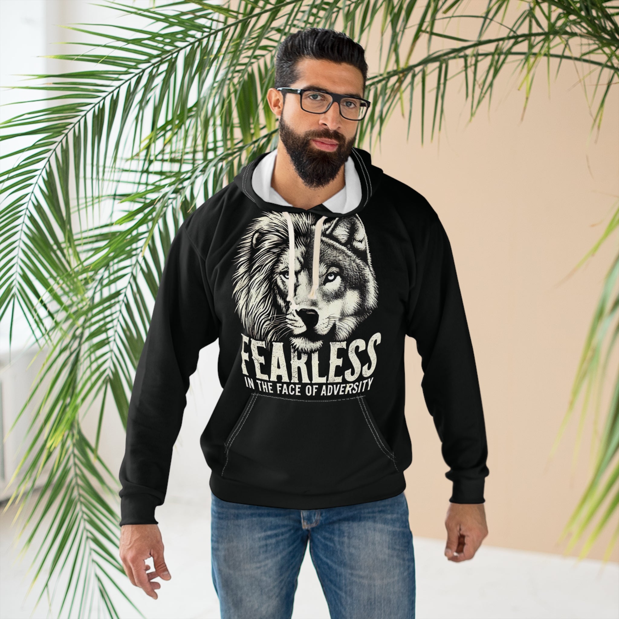 Fearless In The Face Of Adversity - Unisex Pullover Hoodie (AOP) - Creatively Designed Shop