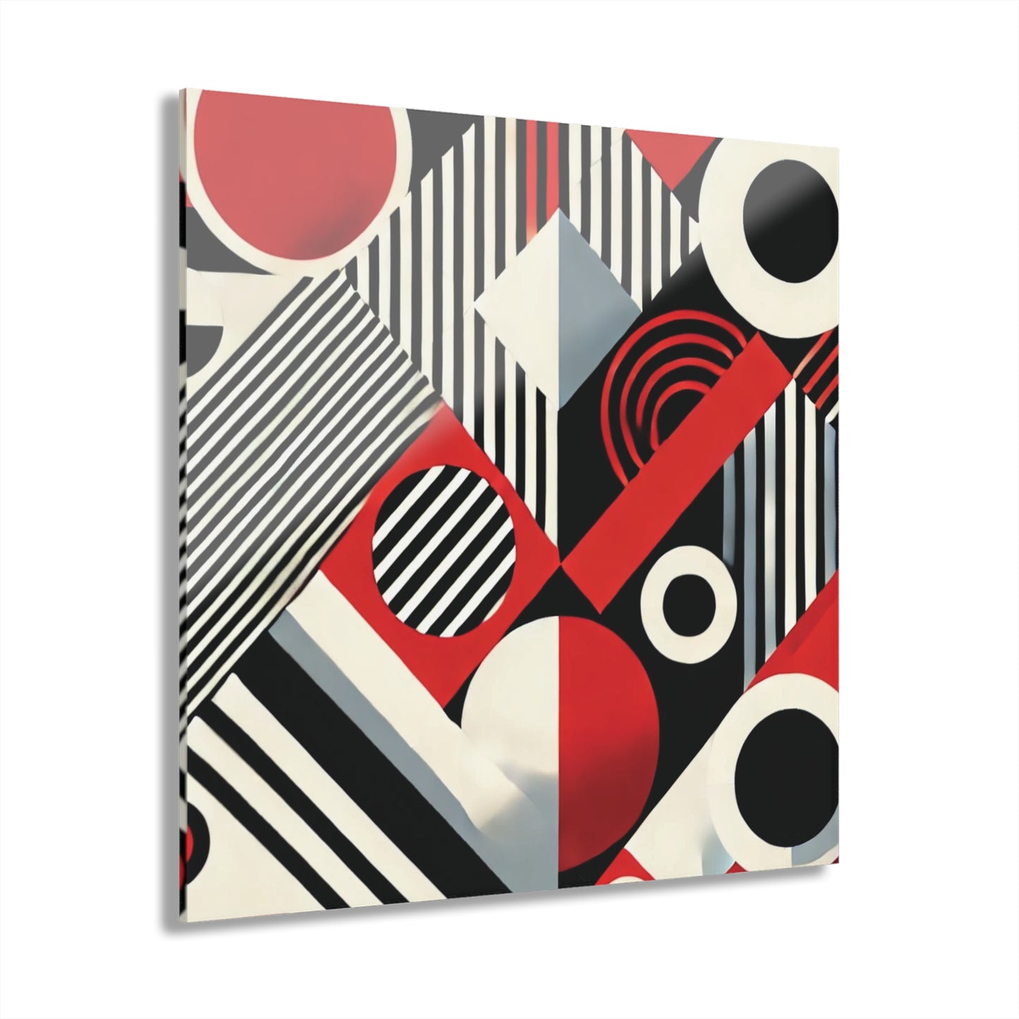 Red, Black & White Abstract - Acrylic Prints (French Cleat Hanging)