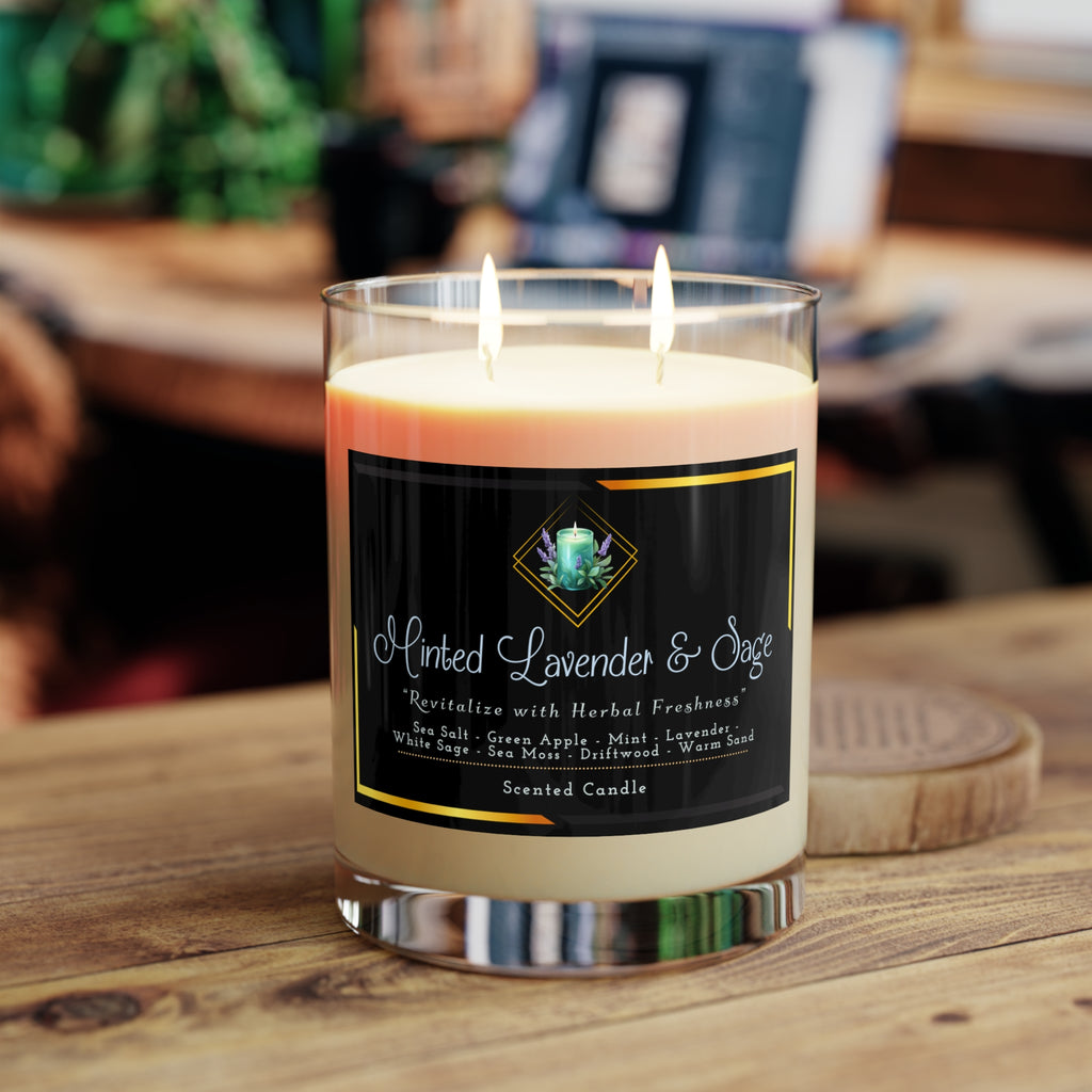 Minted Lavender & Sage - Scented Candle - Full Glass, 11oz