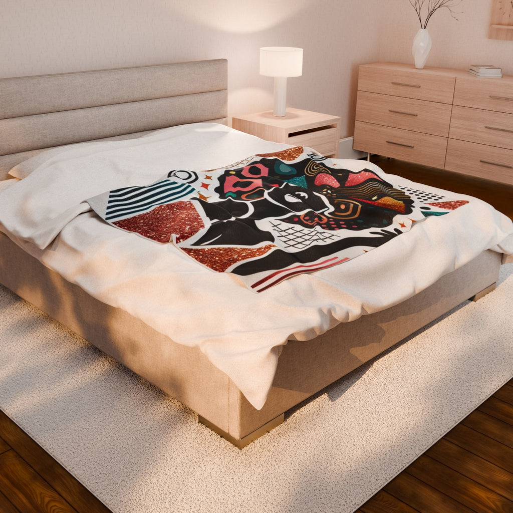 Crowned in Confidence – Plush Velveteen Blanket