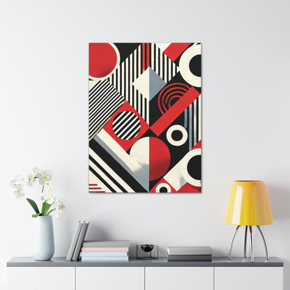 Red, Black & White Abstract - Canvas Gallery Wraps