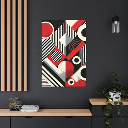 Red, Black & White Abstract - Canvas Gallery Wraps