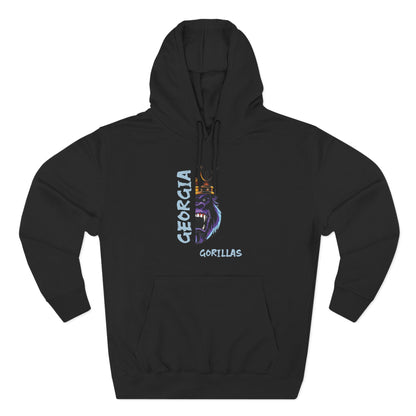 Georgia Gorillas - Three-Panel Fleece Hoodie - Creatively Designed Shop