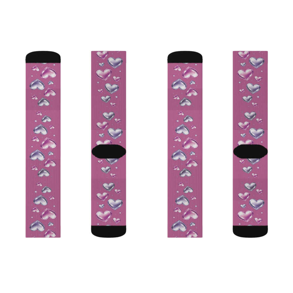 Purple & Pink Hearts Socks