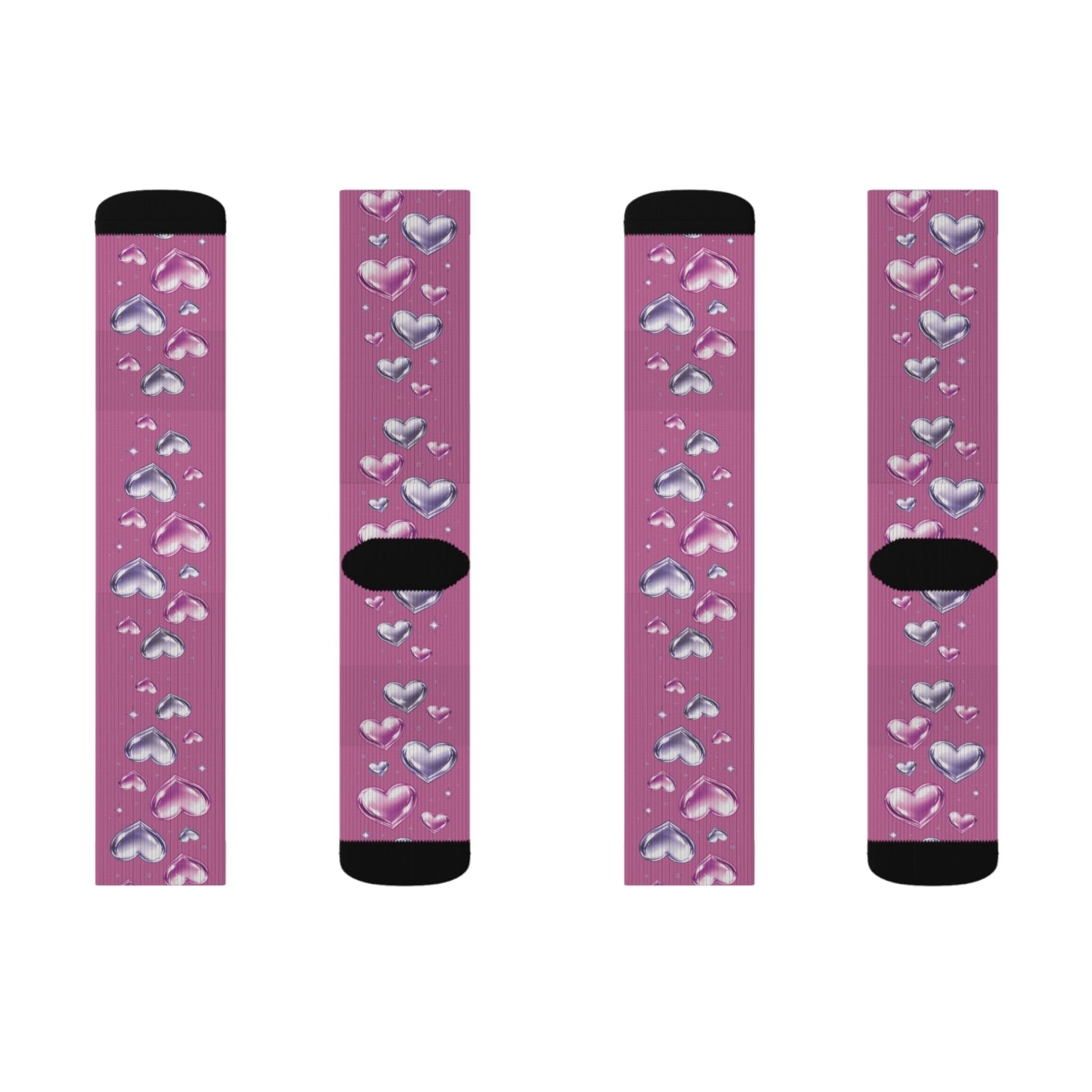 Purple & Pink Hearts Socks