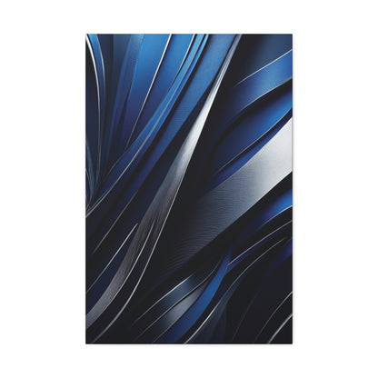 Abstract Blue & Silver - Canvas Gallery Wraps