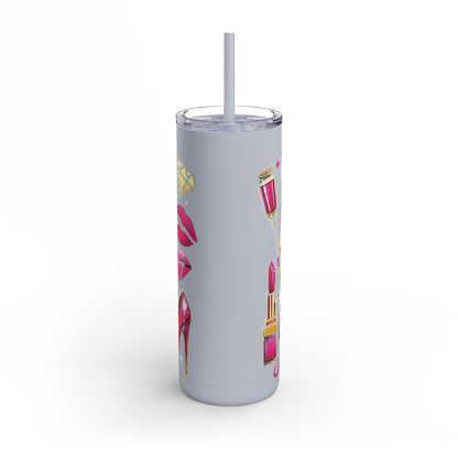 Pink, Sip & Love - Maars Maker Skinny Matte Tumbler, 20oz - Creatively Designed Shop