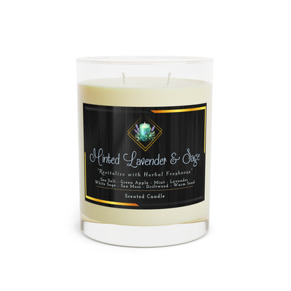 Minted Lavender & Sage - Scented Candle - Full Glass, 11oz - Creatively Designed Shop