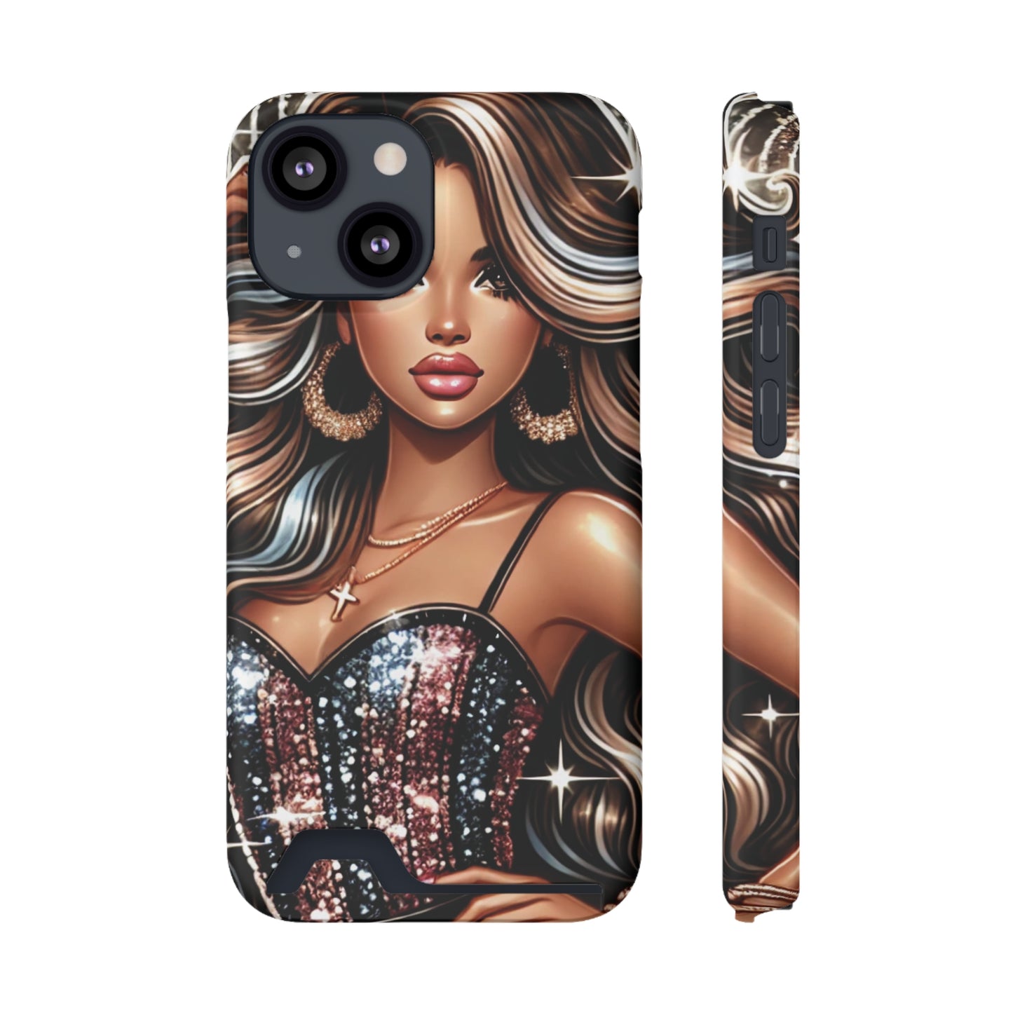 "Beautiful" - Phone Case With Card Holder - Creatively Designed Shop