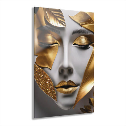 Gold Abstract - Acrylic Prints (French Cleat Hanging)