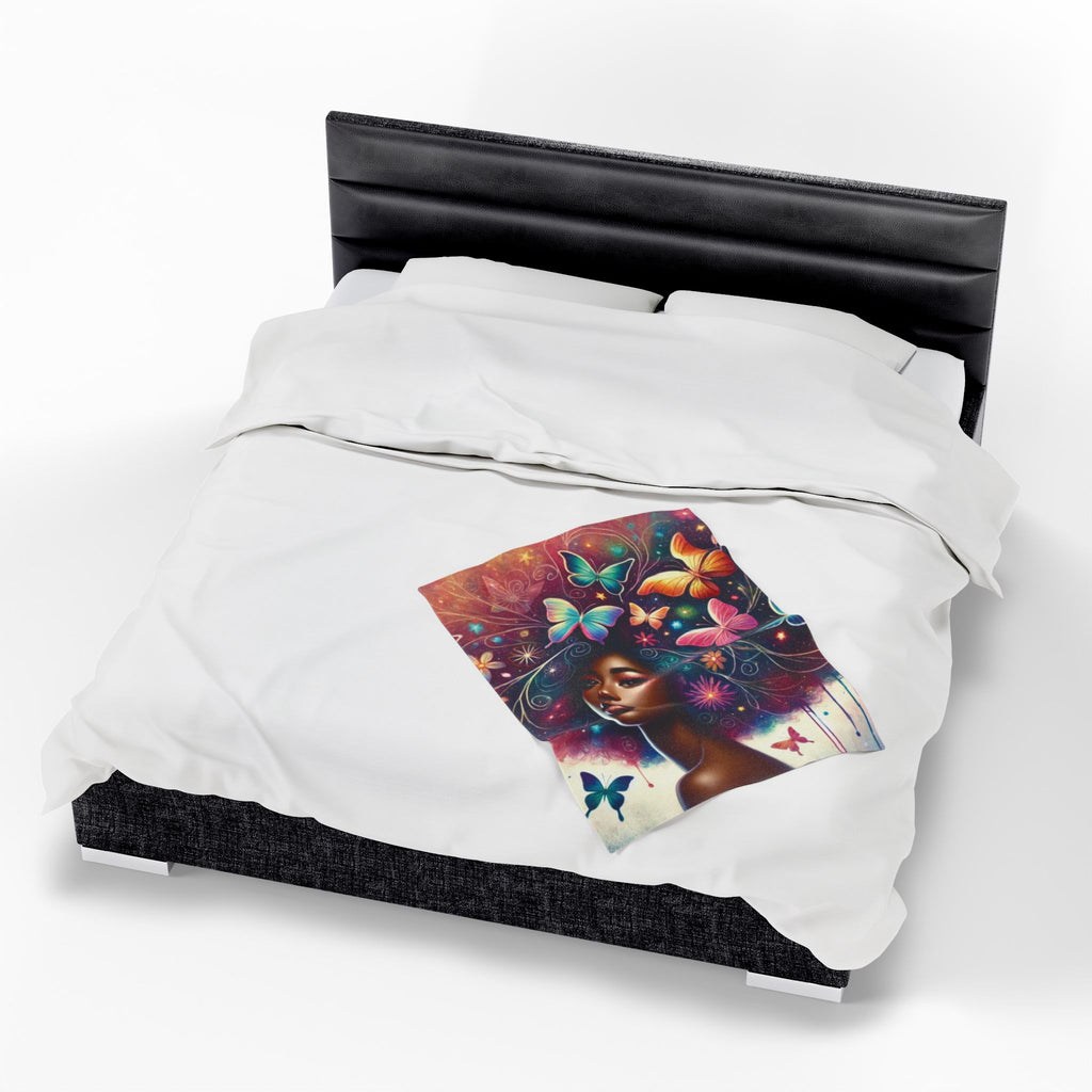 Butterfly Crowned - Velveteen Plush Blanket