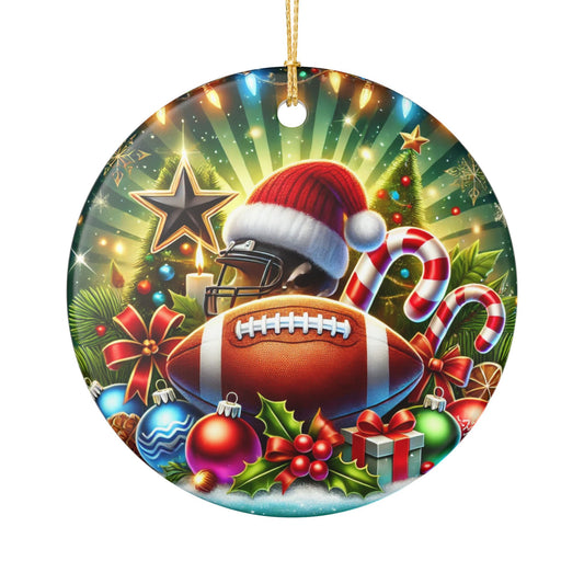 Football Christmas - Ceramic Decoration Ornament, (1pc)