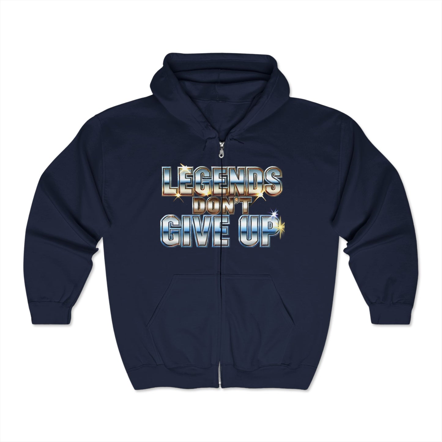 Legends Don't Give Up - Unisex Heavy Blend™ Full Zip Hooded Sweatshirt - Creatively Designed Shop