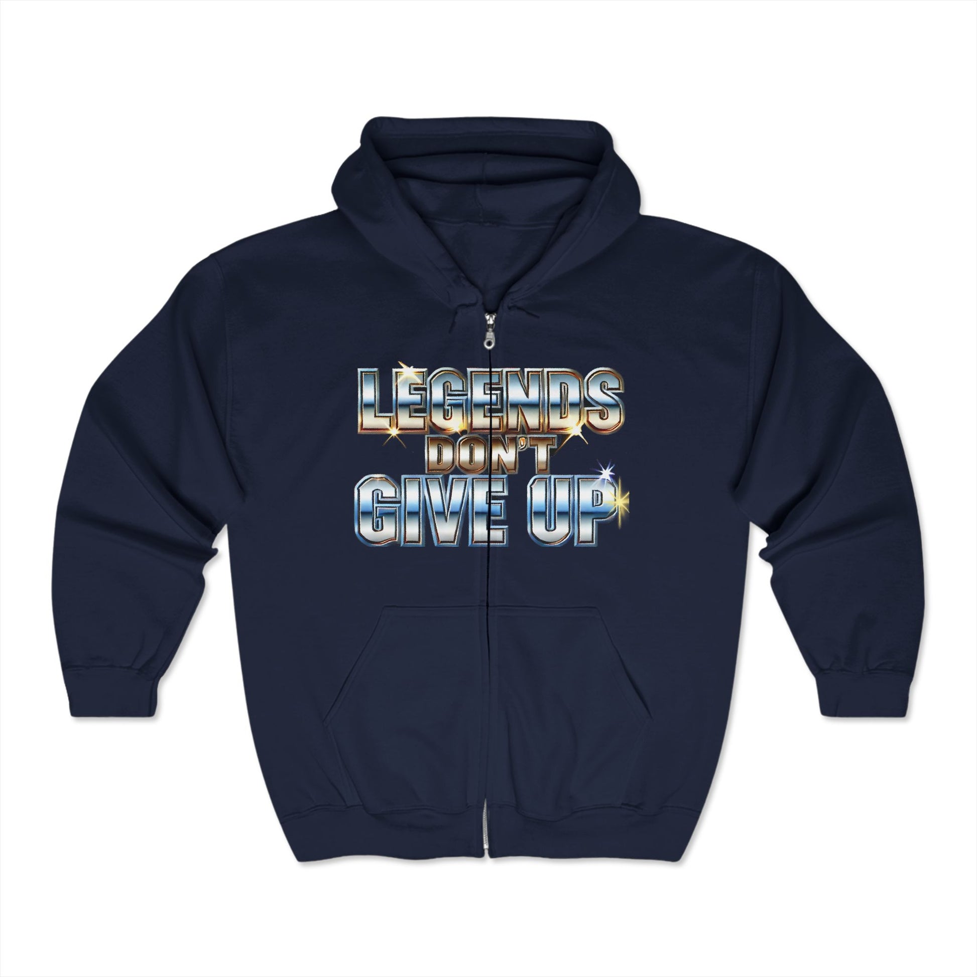 Legends Don't Give Up - Unisex Heavy Blend™ Full Zip Hooded Sweatshirt - Creatively Designed Shop