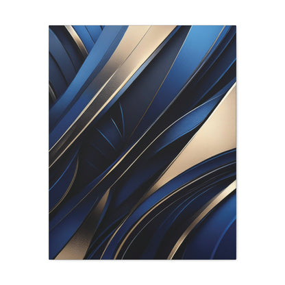 Abstract Blue & Gold - Canvas Gallery Wraps