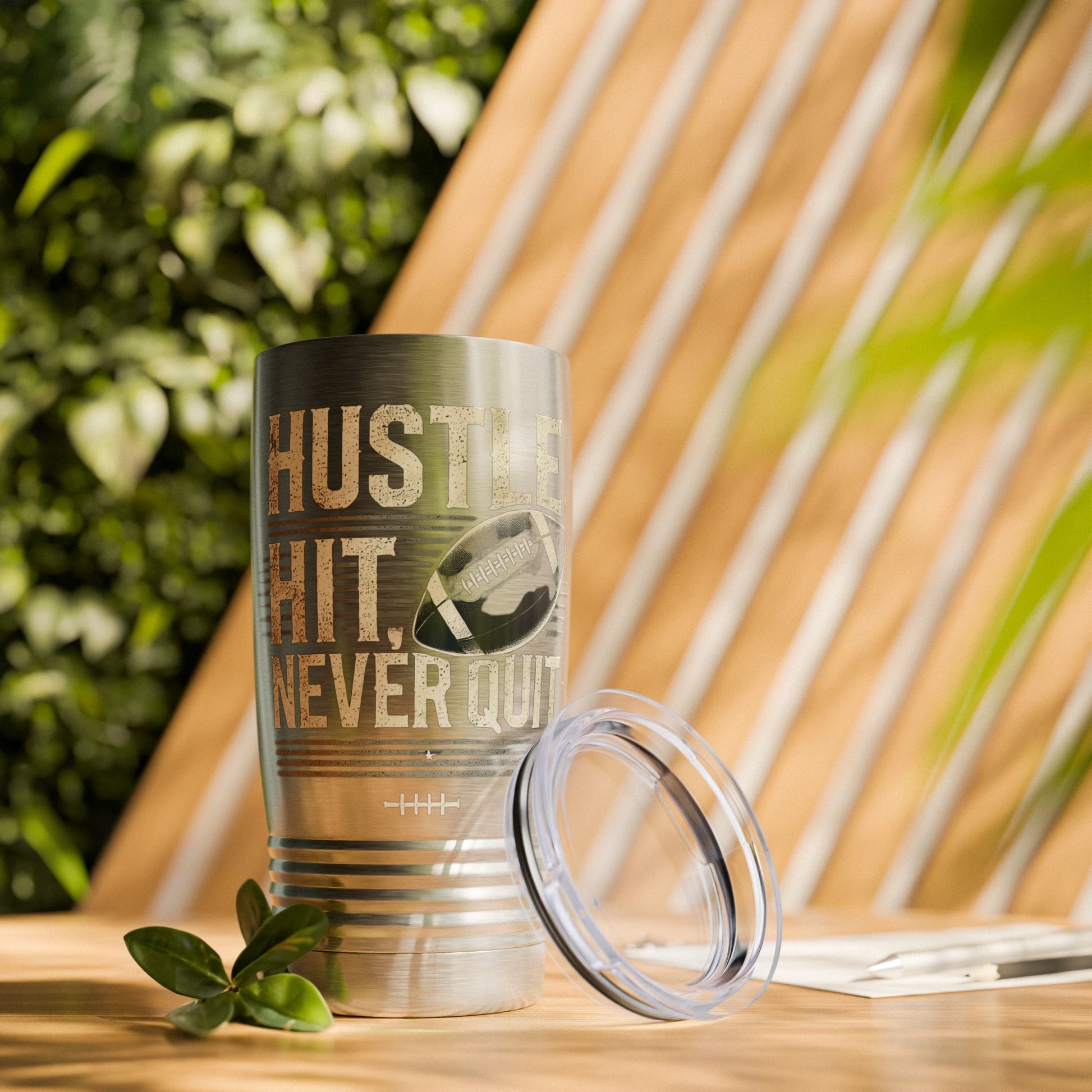 Hustle, Hit, Never Quit - Ringneck Tumbler, 20oz - Creatively Designed Shop