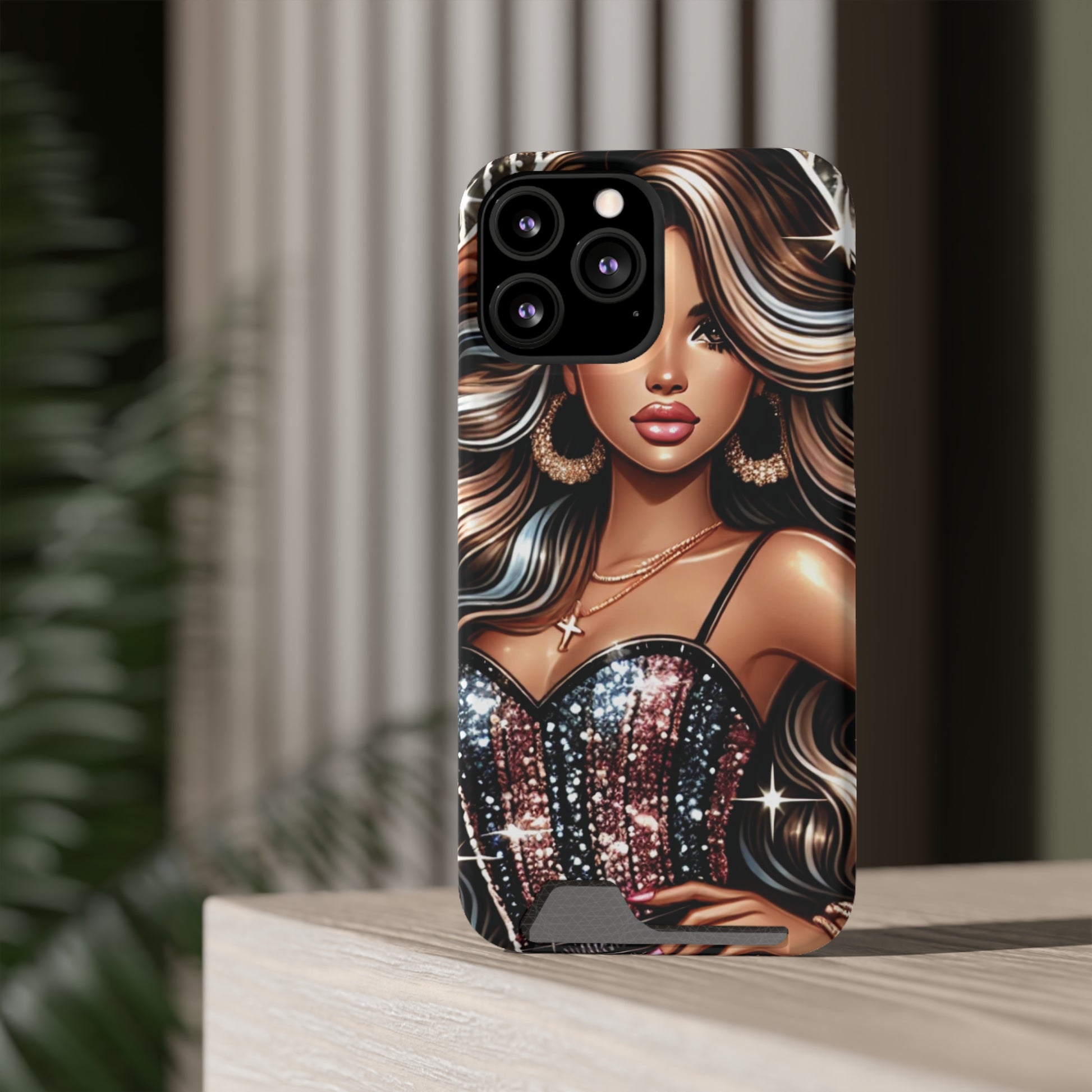 "Beautiful" - Phone Case With Card Holder - Creatively Designed Shop