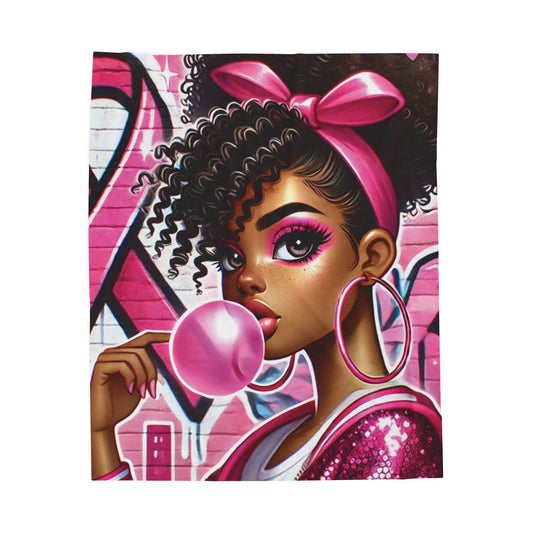 Pink Attitude - Velveteen Plush Blanket