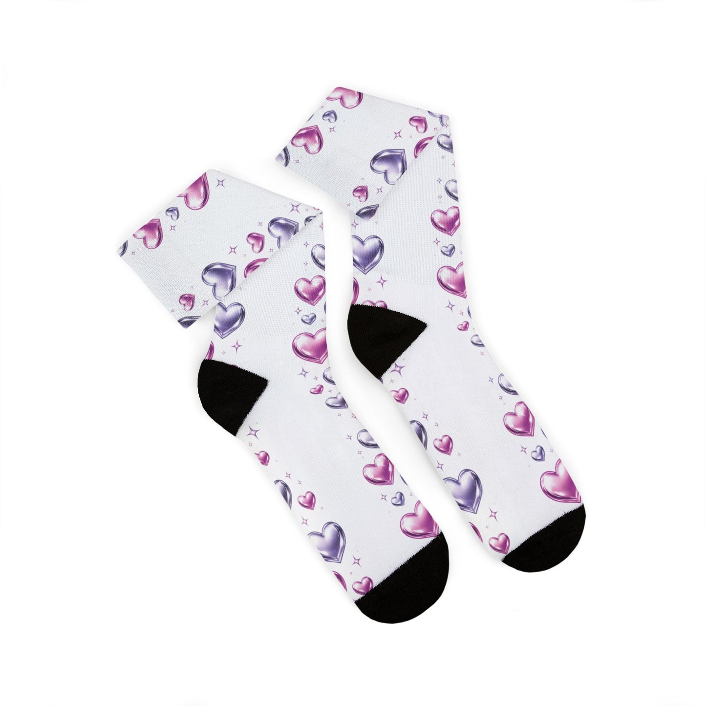 Purple & Pink Hearts Socks