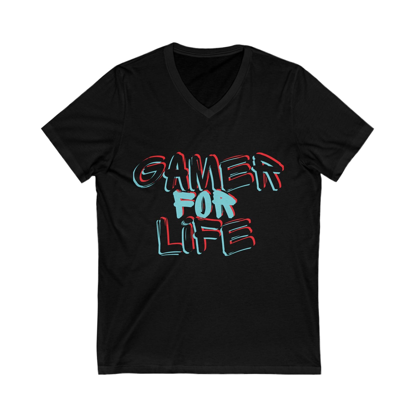 Gamer for Life - Unisex Jersey Short Sleeve V-Neck Tee