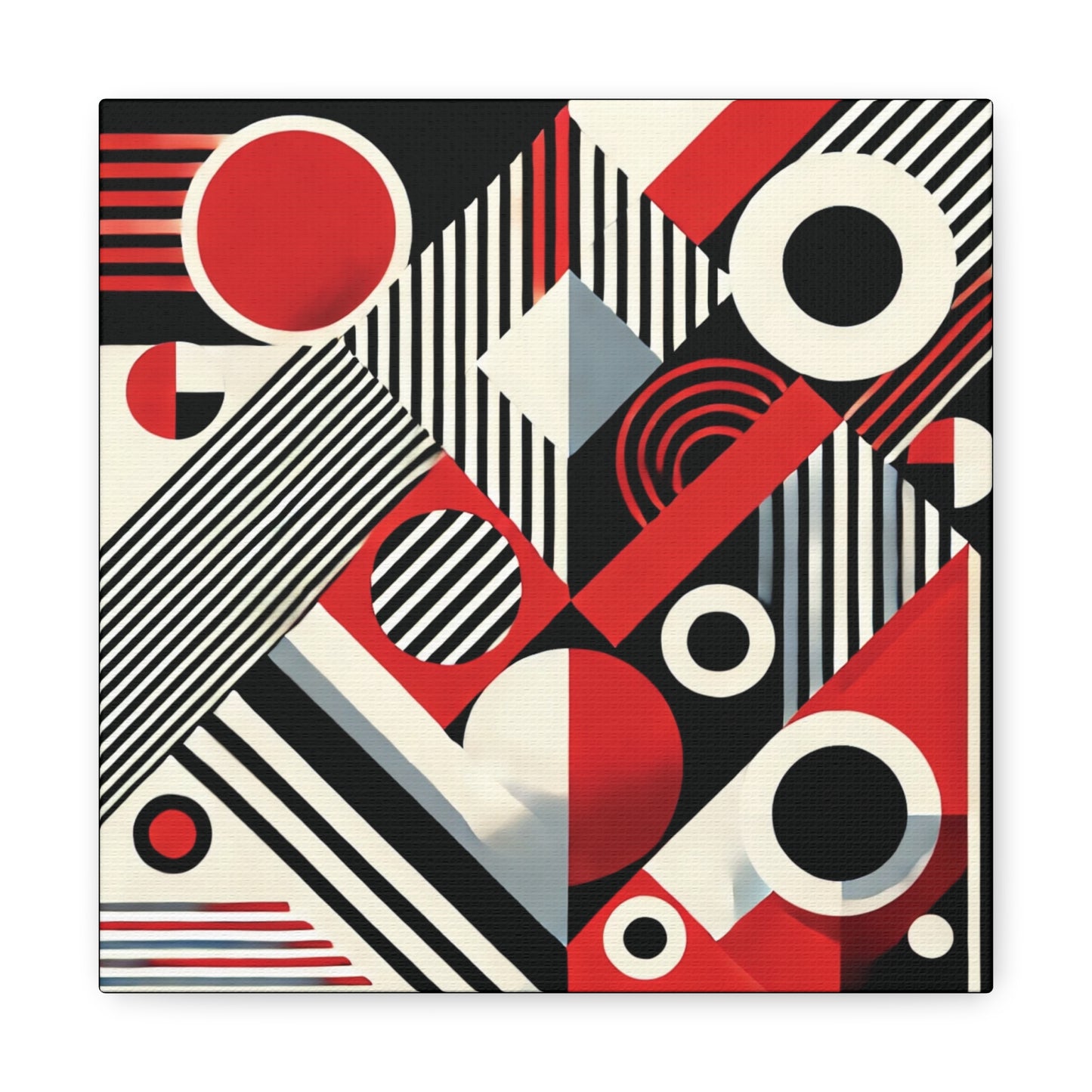 Red, Black & White Abstract - Canvas Gallery Wraps