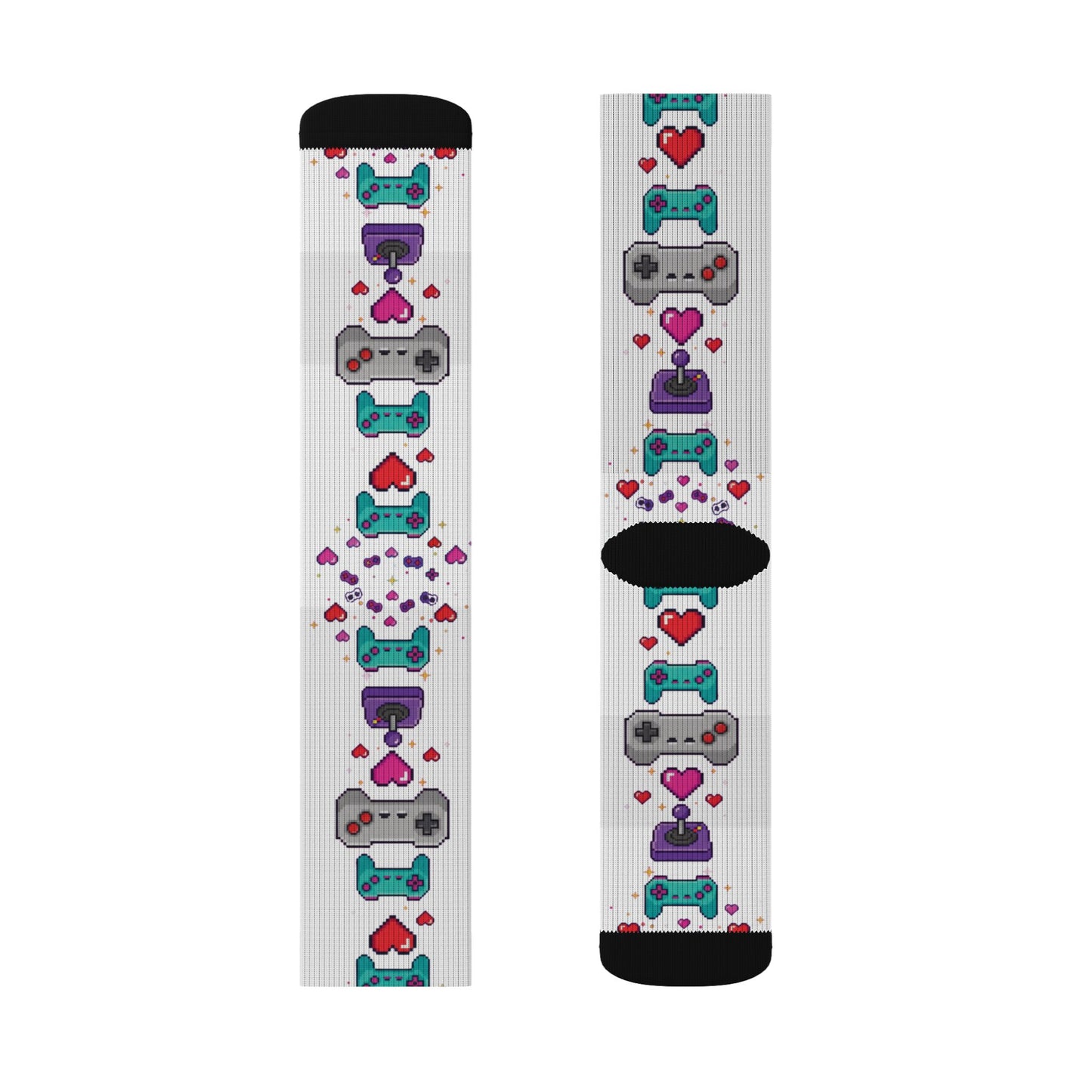 Pixel Hearts & Controllers Socks