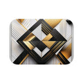 Black, Gold & White Abstract - Bath Mat
