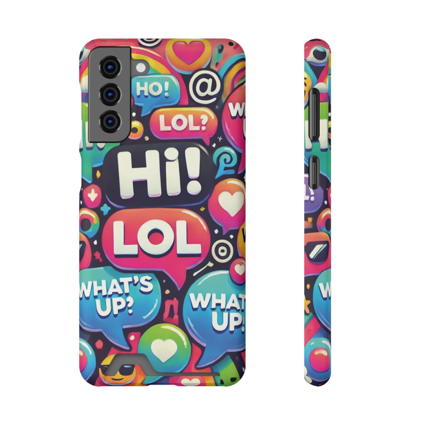 "Text Bubbles" - Phone Case With Card Holder