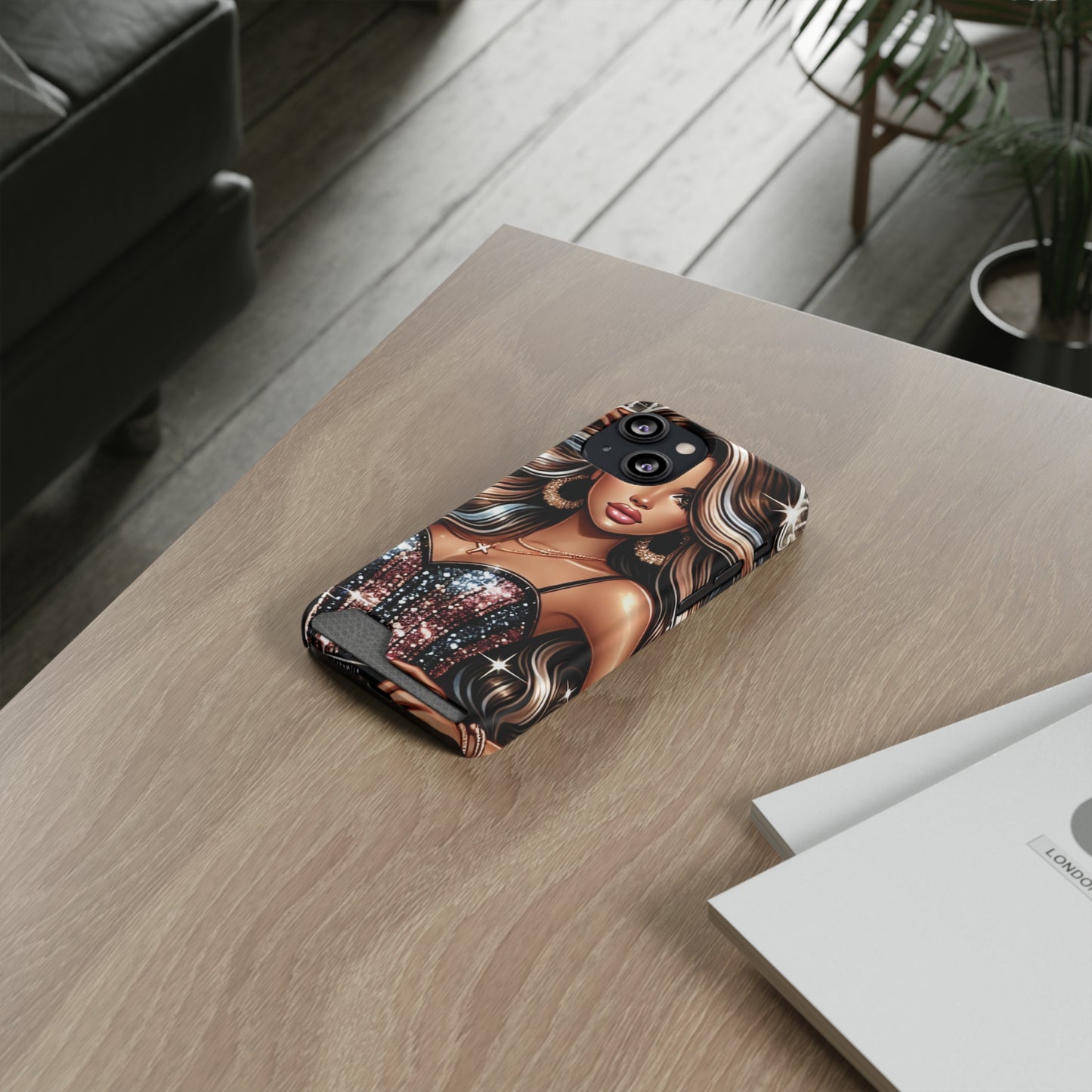 "Beautiful" - Phone Case With Card Holder - Creatively Designed Shop