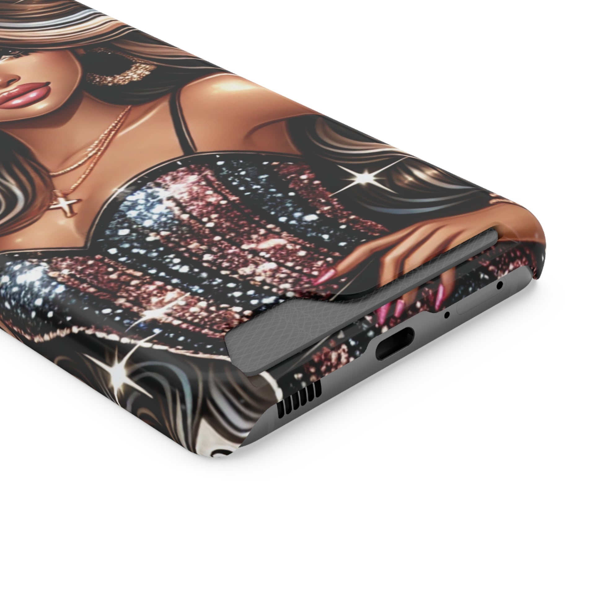 "Beautiful" - Phone Case With Card Holder - Creatively Designed Shop