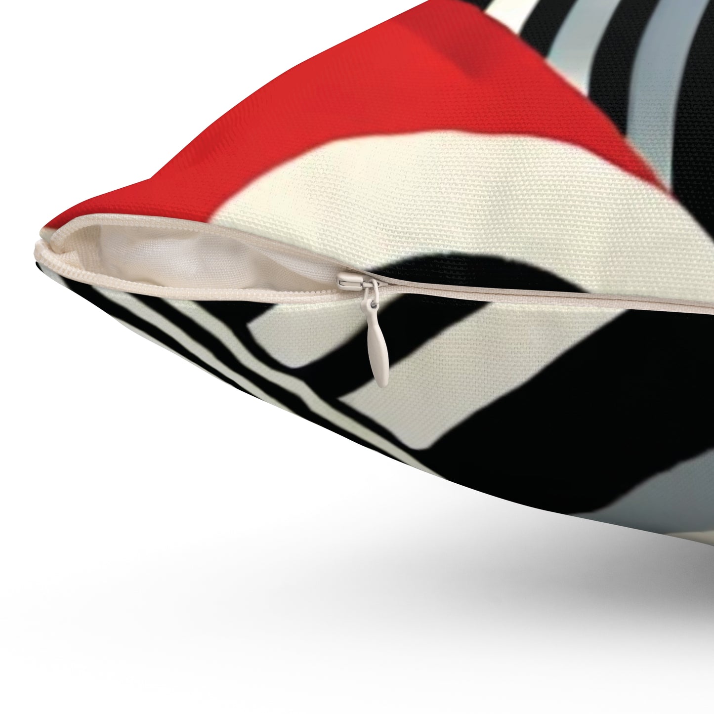 Red, Black & White Abstract - Spun Polyester Square Pillow