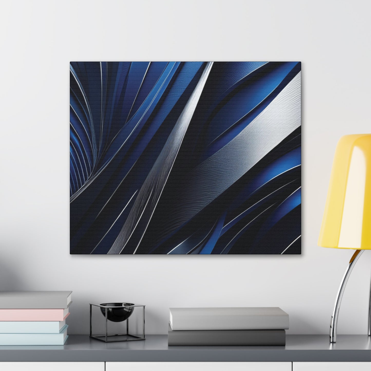 Abstract Blue & Silver - Canvas Gallery Wraps