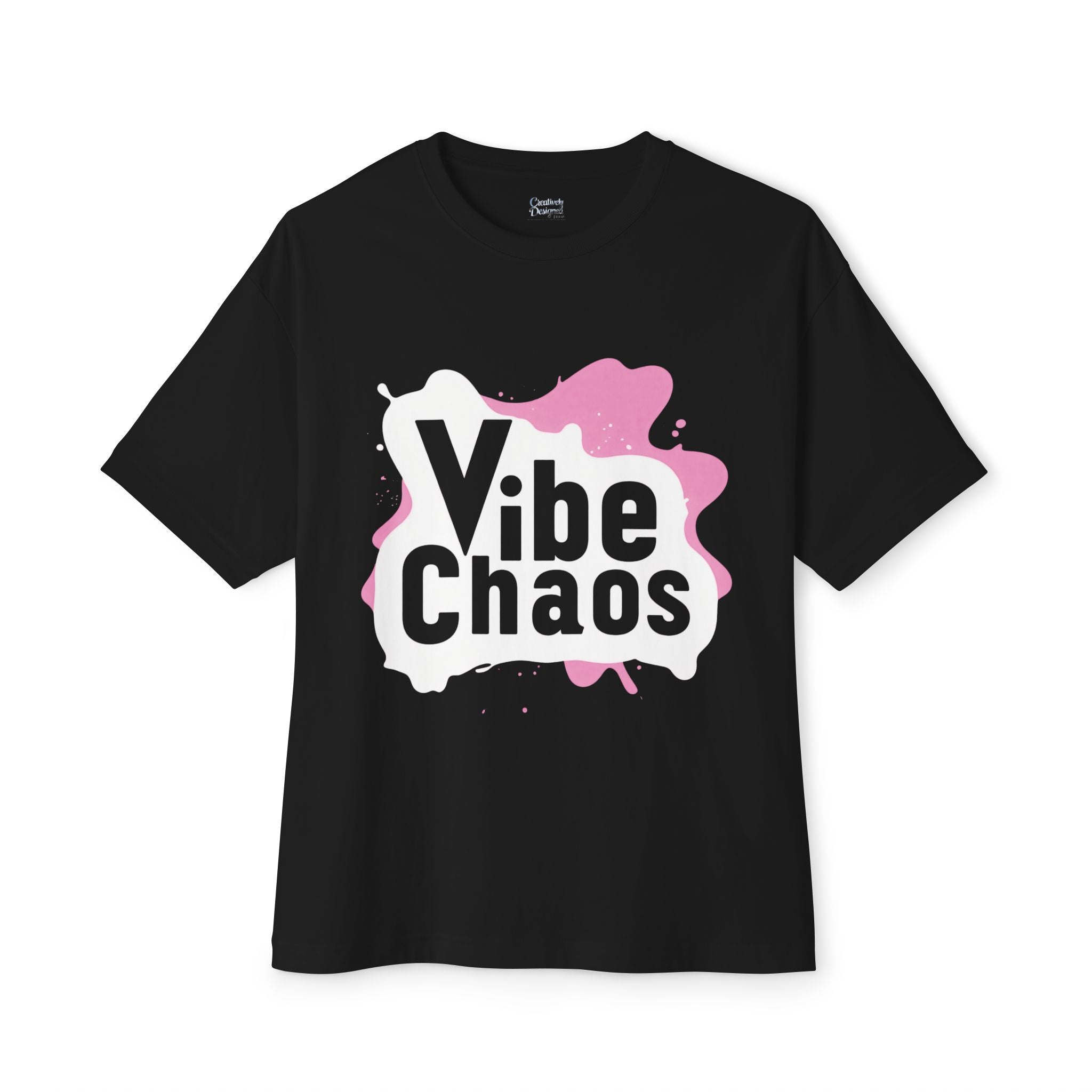 Vibe Chaos (Pink) - Unisex Oversized Boxy Tee