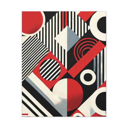 Red, Black & White Abstract - Canvas Gallery Wraps