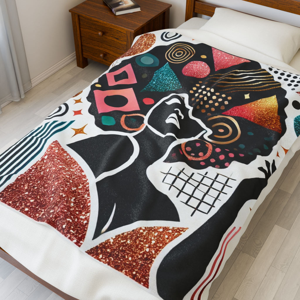 Crowned in Confidence – Plush Velveteen Blanket