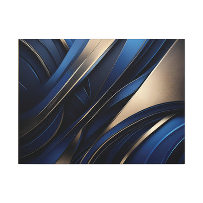 Abstract Blue & Gold - Canvas Gallery Wraps