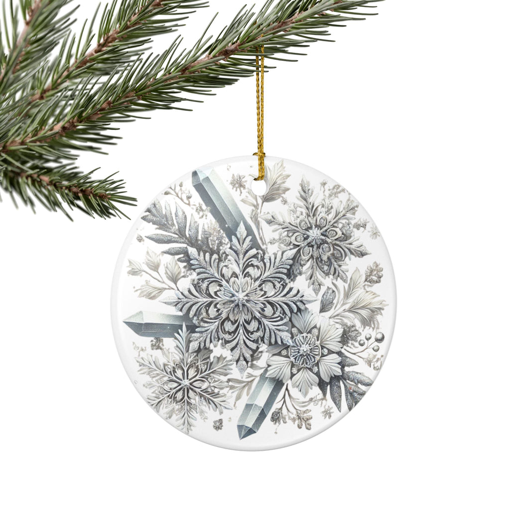 Snowflakes & Ice Crystals - Ceramic Decoration Ornament, (1pc)