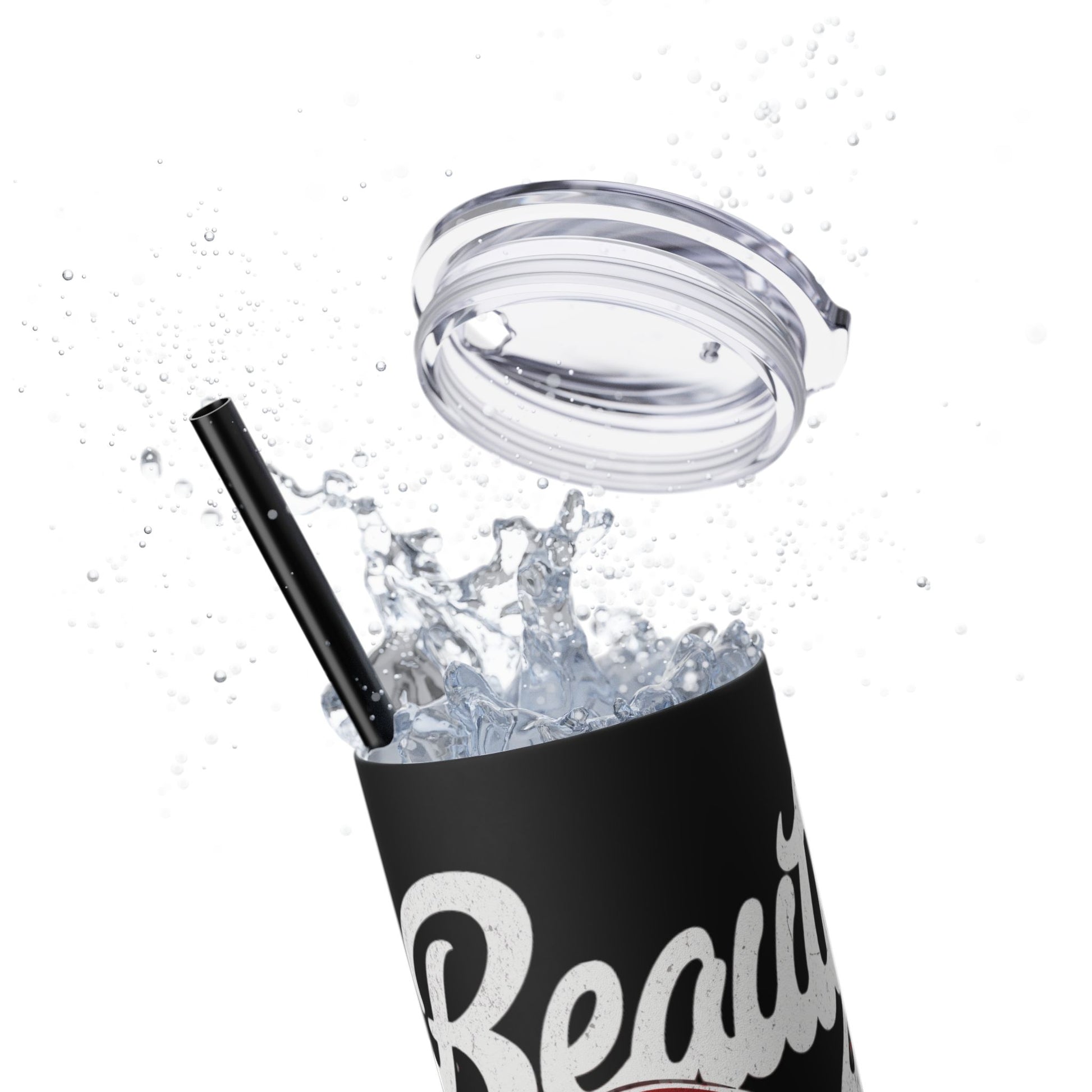 Beauty Speaks - Skinny Tumbler with Straw, 20oz - Creatively Designed Shop