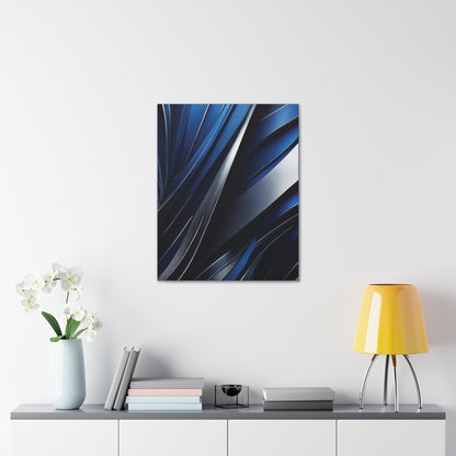 Abstract Blue & Silver - Canvas Gallery Wraps