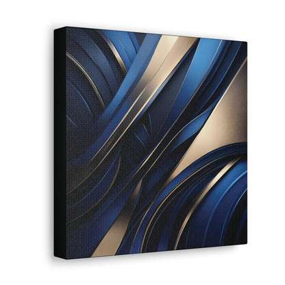 Abstract Blue & Gold - Canvas Gallery Wraps