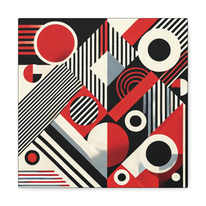 Red, Black & White Abstract - Canvas Gallery Wraps