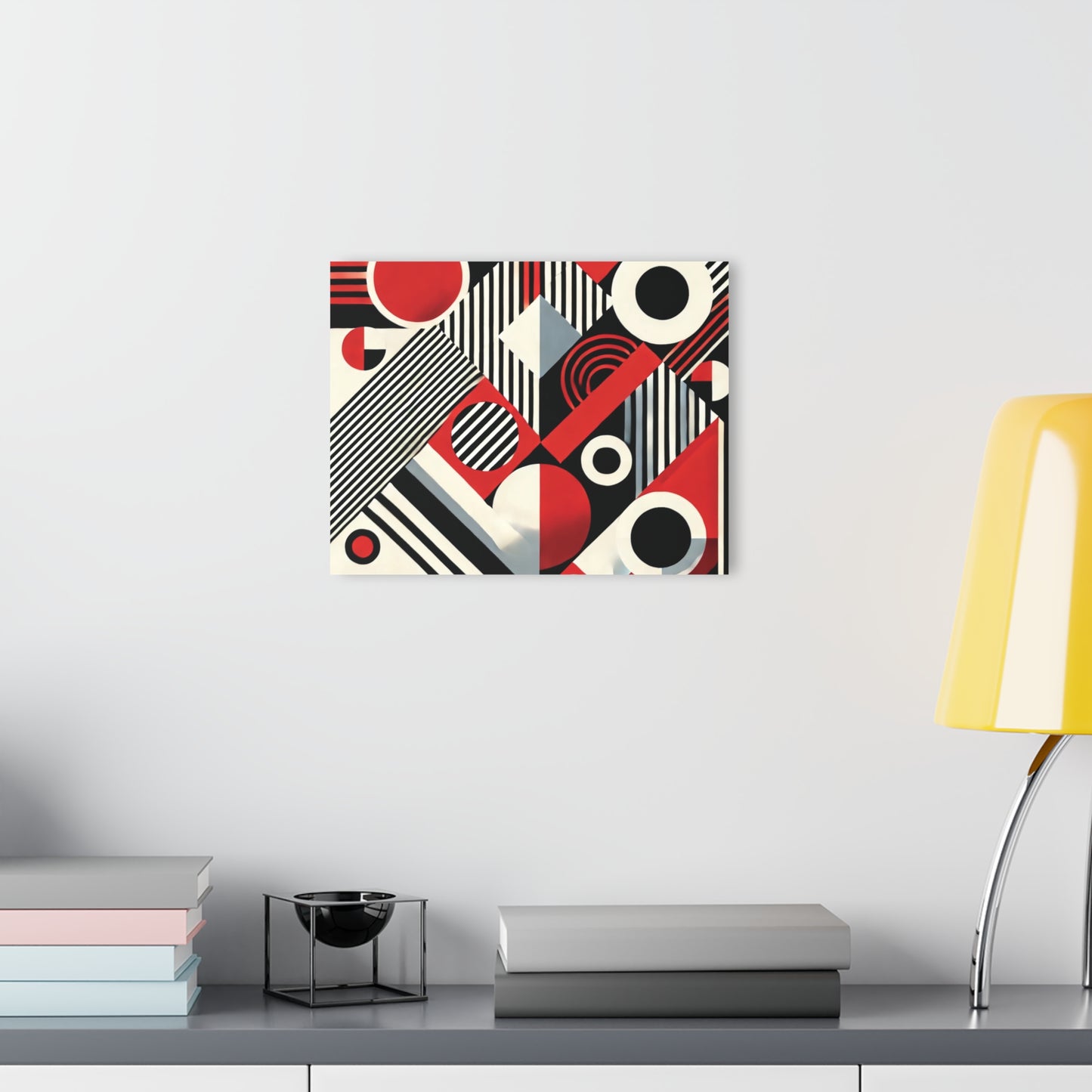 Red, Black & White Abstract - Acrylic Prints (French Cleat Hanging)