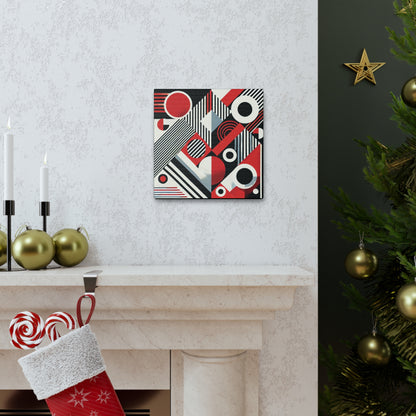 Red, Black & White Abstract - Canvas Gallery Wraps